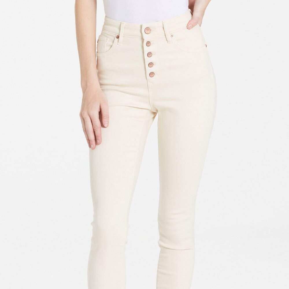 NWT - Dear John Olivia Super High Rise Skinny Jeans in Cream Vanilla Ice